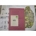 A collection of architectural blueprints and drawings, mainly relating to gardens, some from