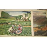 A collection of approx. 40 MacMillan's Geography and history pictures and similar (folder).