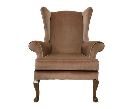 Parker Knoll - wingback armchair upholstered in light pink fabric, raised on cabriole supportsDimensions: Height:&nbsp;104cm&