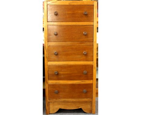 A 1960's six drawer chest, W. 55cm, H. 124cm.