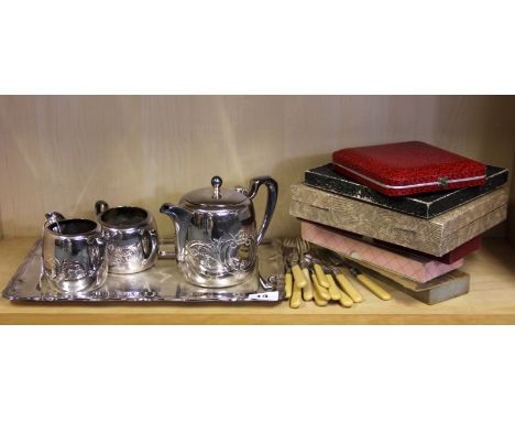 A quantity of vintage silver plate and cutlery.