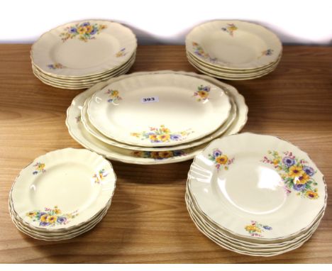 A J. & G. Meakin 1950's dinner service, in the Sunshine pattern.