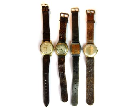 Four gentlemens vintage wristwatches.