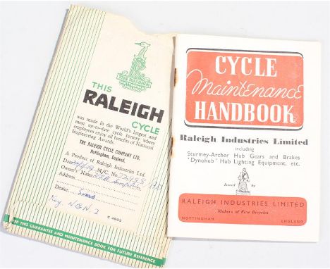 The owners manual for Raleigh Cycle dated 1959.no 72998
