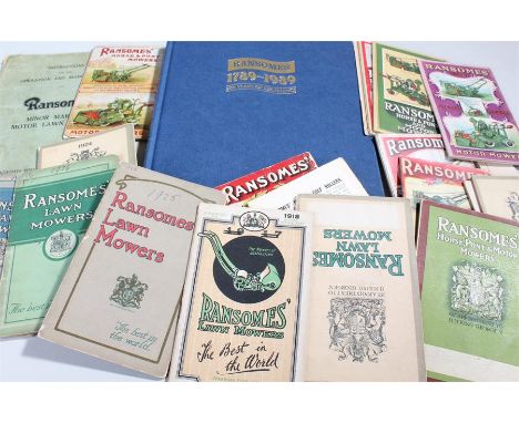 Ransomes lawn mowers ephemera, to include advertising booklets from 1906 to 1926 (1908,1917, 1919,1920, 1922 missing) togethe