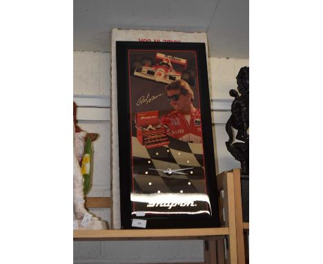 A Snap On Tools Formula One advertising clock