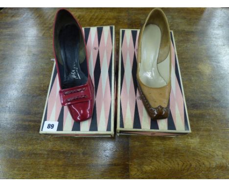 TWO BOXED PAIRS OF VINTAGE 'MISS HOLMES' SHOES JASMINE AND FAY, SIZE 5.5 (SLIGHT WEAR)