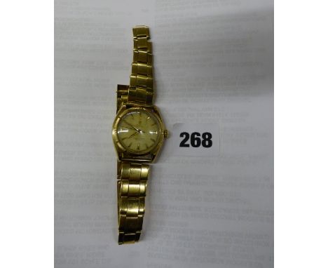 VINTAGE GENTLEMANS ROLEX OYSTER PERPETUAL CHRONOMETER WRIST WATCH ON 14CT GOLD BRACELET STRAP (A/F) TOTAL WEIGHT: 72G APPROX 