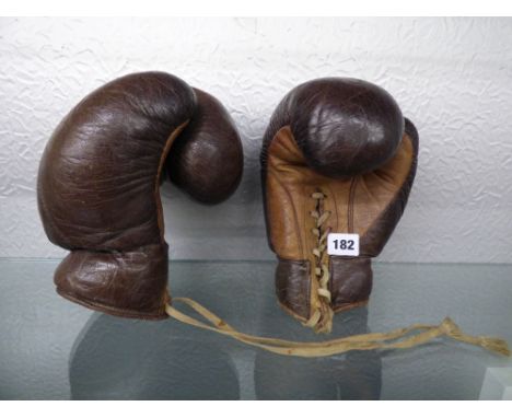 PAIR OF VINTAGE TAN BOXING GLOVES