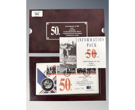 Royal Mint : 1994 United Kingdom Anniversary of The D-Day Landings Silver Proof Fifty Pence Commemorative Philatelic Numismat
