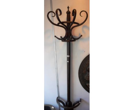 A BENTWOOD HAT AND STICK STAND