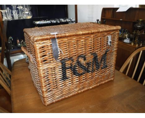 A FORNUM AND MASON WICKER HAMPER