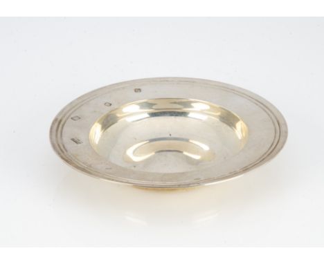 A 1970s silver small Armada dish from Mappin &amp; Webb, 11cm diameter, London 1970, 2.5ozt, overall good