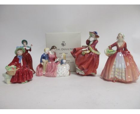 A collection of Royal Doulton figures, consisting of 'Winter's Day' HN4589, in the original box with certificate, 'The Bedtim