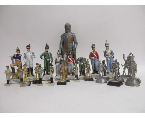 A group of figures, some porcelain, one marked General Bonardi de Saint-Sulpice 1761-1835, (20+) 