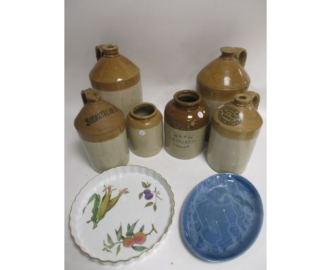A group of stoneware and toby jugs,  to include Royal Doulton, Burleigh and Sylvac examples and a Royal Worcester Evesham pat