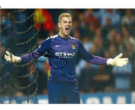 Football Joe Hart signed 12x8 colour photo pictured while playing for Manchester City. Charles Joseph John Hart (born 19 Apri