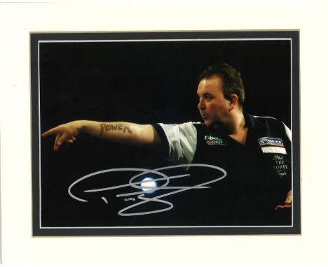 Darts Phil the Power Taylor signed 10x8 mounted colour photo. Philip Douglas Taylor (born 13 August 1960) is a retired Englis