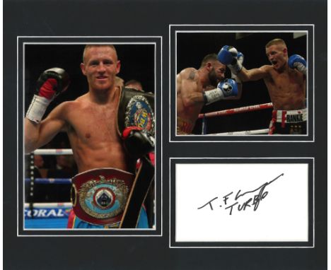 Boxing Terry Turbo Flanagan 12x10 mounted signature piece includes two colour photos and a signed album page all mounted to a