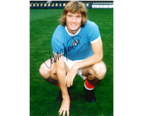 Football Rodney Marsh signed 16x12 colour photo pictured during his playing Days with Manchester City. Rodney William Marsh (