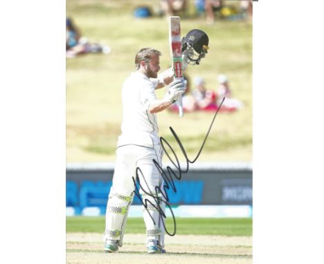 Cricket Kane Williamson signed 12x8 colour photo pictured while playing for New Zealand. Good Condition. All signed pieces co