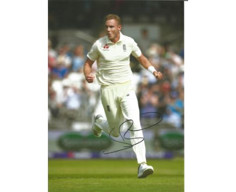 Cricket Stuart Broad signed 12x8 colour photo pictured while playing for England. Good Condition. All signed pieces come with