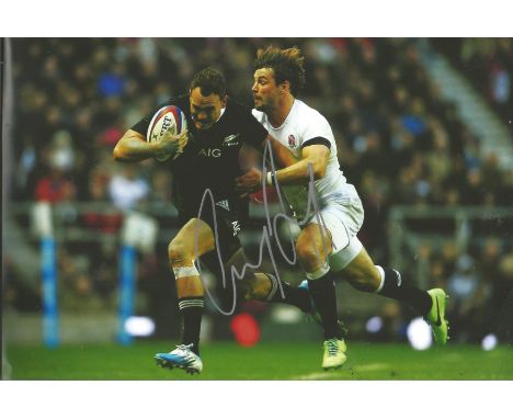 Rugby Union Israel Dagg signed 12x8 colour photo pictured playing for the New Zealand All Blacks against England. Good Condit