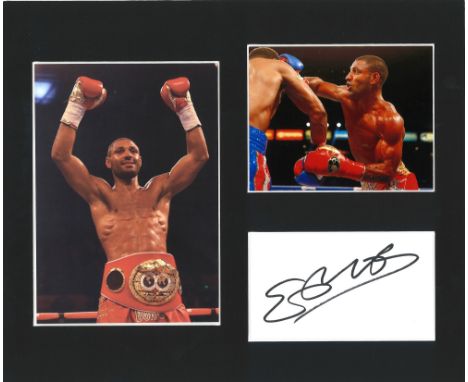 Boxing Kell Brook 12x10 mounted signature piece includes two colour photos and a signed album page all mounted to a high stan
