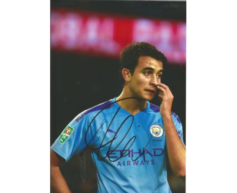 Football Eric Garcia signed 12x8 colour photo pictured playing for Manchester City. Good Condition. All signed pieces come wi