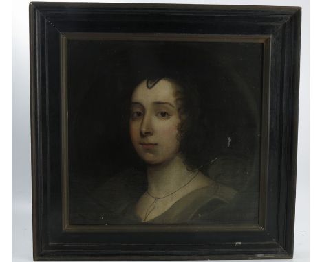 After Van Dyke, oil on canvas, a late 17th century portrait of Dorothy Sidney Countess of Sunderland, signed to the front Sac