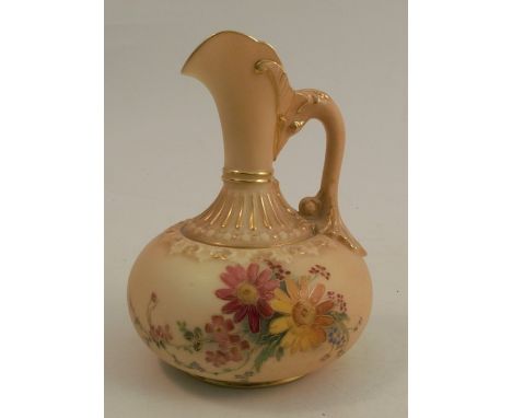 A Royal Worcester blush ivory ewer, shape number 1136, circa 1899, height 4.75insCondition Report:  Inspected and no obvious 