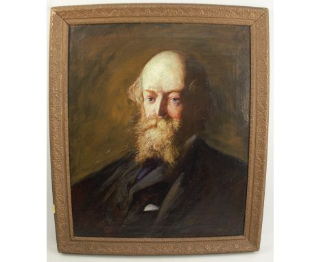 Robert Ponsonby Staples, oil on canvas, portrait of a bearded gentleman, 24ins x 19.5ins
