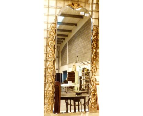 DECORATIVE MIRROR. Decorative dome topped mirror, H: 110 cm