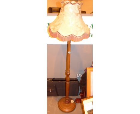 STANDARD LAMP. Vintage wood standard lamp
