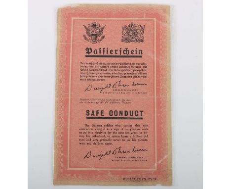 Rare German D-Day Leaflet, using an allied leaflet for safe conduct, the Germans have added a response in English and air dro