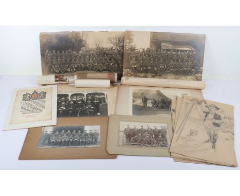 Hampshire Regiment, selection of group and other photographs, WWI &amp; Boer period, 14th war course, all namedetc., Monted "