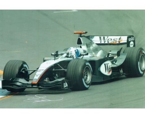 Motor Racing Jenson Button signed 12x8 inch colour photo pictured while driving for McLaren in Formula One. Good condition Es