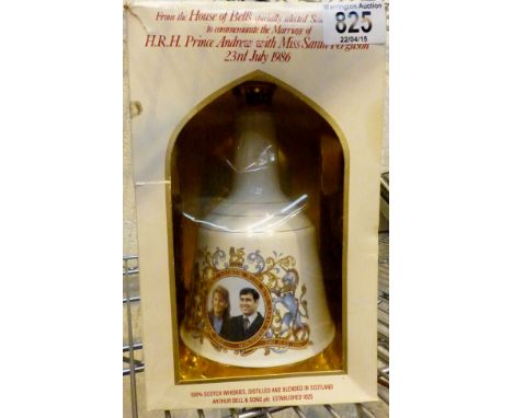 Bells Scotch whisky commemorative bottle for Prince Andrew's wedding