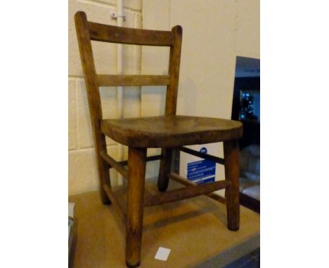 Small wooden vintage ladder back childrens chair 53 x 31cm