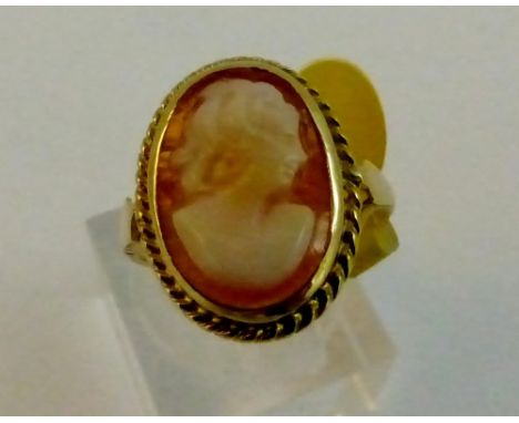 9 ct gold cameo ring size K
