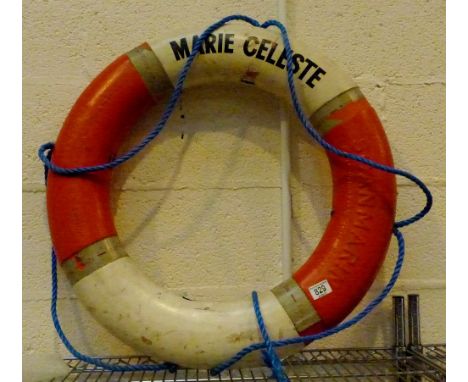 Vintage Norwegian lifebelt marked Marie Celeste. D: 70 cm
