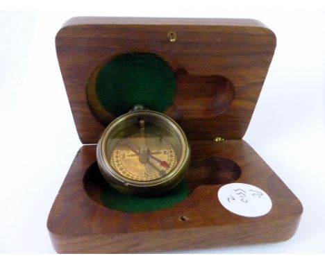 Small brass cased pocket compass 