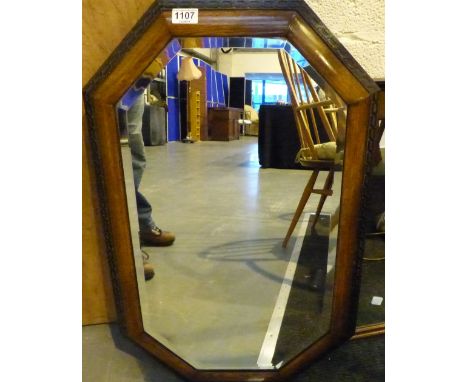 Two vintage wooden framed mirrors
