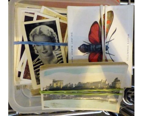 Box of vintage cigarette cards
