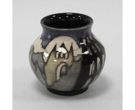 A Moorcroft Pottery Vase, decorated in the 'Samhain' design by Emma Bossons, shape 914/2, impressed and painted marks, 5.5cm 