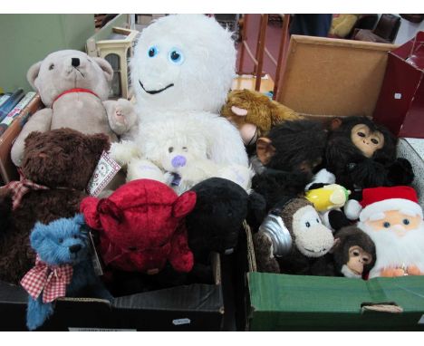 A Quantity Of Soft Toys / Teddy Bears. To Include Gund Classic Pooh Bear, Gund Chocolate Luv-A-Lot Bear, Gund Celebrating Ame