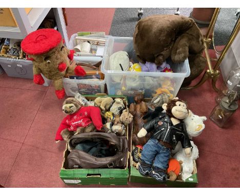 A Composite Figure Of A Man On A Harley Davidson Motorbike Approximately 31cm Long, Harley Davidson Soft Toys, 7" Vinyls Incl