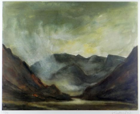 SIR KYFFIN WILLIAMS RA limited edition (11/150) colour print - entitled verso 'Nant Ffrancon', signed fully in pencil, 42 x 5