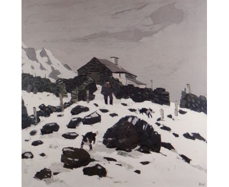 SIR KYFFIN WILLIAMS RA unsigned print - entitled 'Snow in Nant Peris', unsigned, 37.5 x 37cms Provenance: private collection,