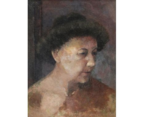 EVAN WALTERS oil on canvas - head and shoulders portrait of Winifred Coombe Tennant and unfinished portrait of a lady verso, 